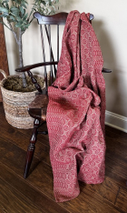 WICKFORD RED/TAN THROW *NEW*